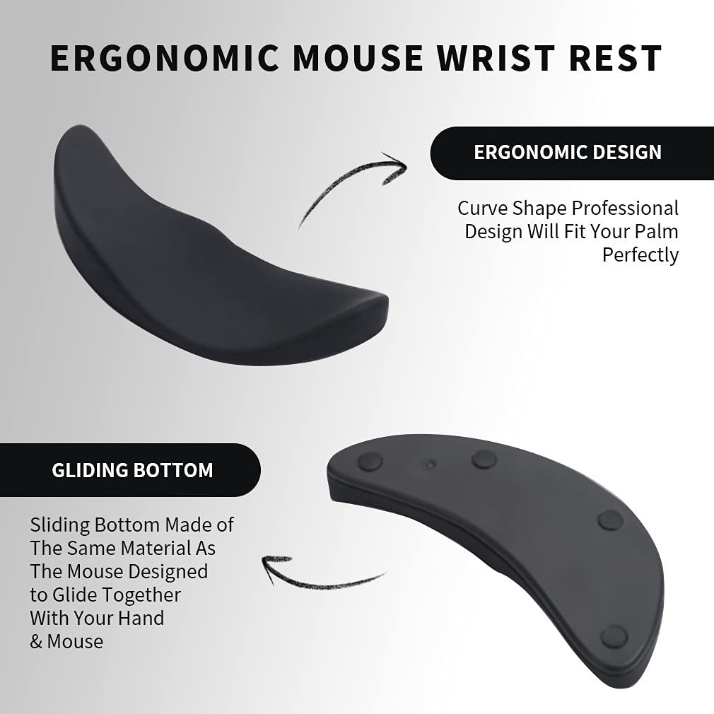 Ergonomic Wrist Rest for Mouse - Non-Slip Silicone Gel Mouse Pad for Comfort and Support