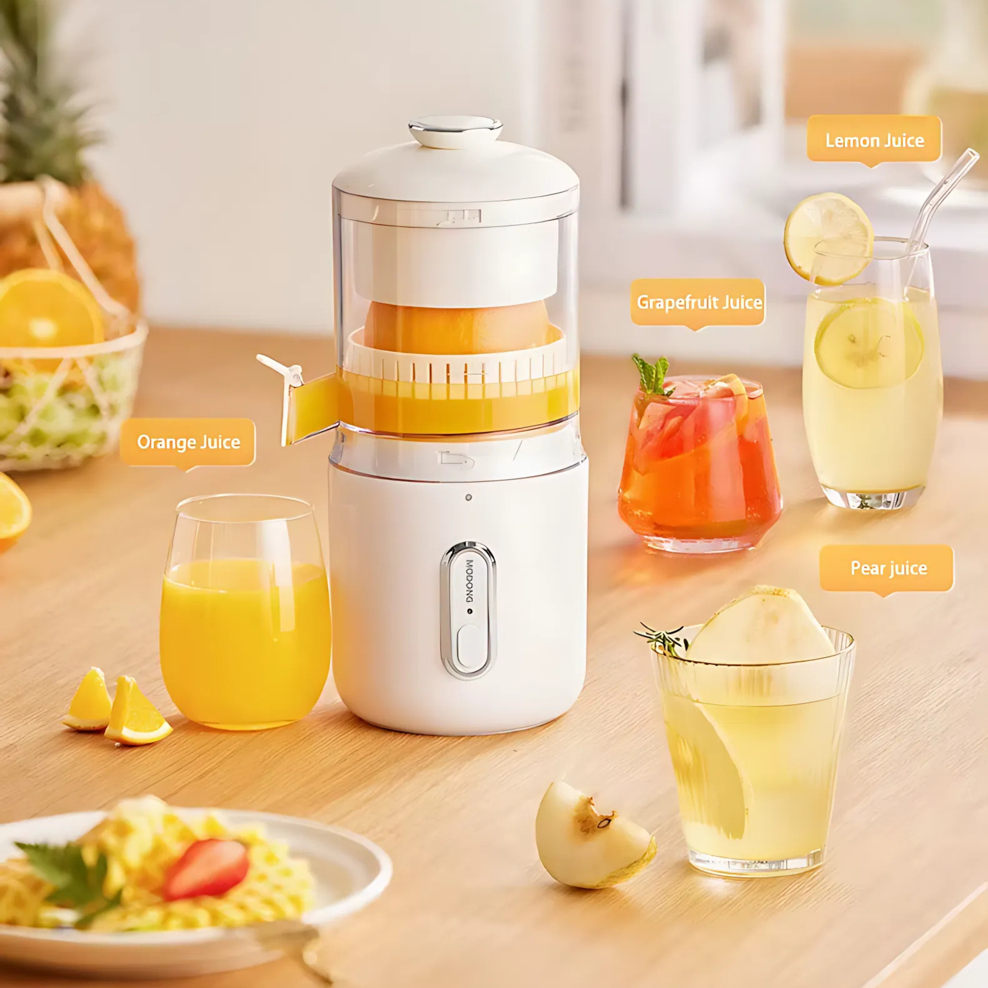 Multifunktionell Trådlös Elektrisk Juicer – USB-Portabel Fruktpress för Kök och Resor