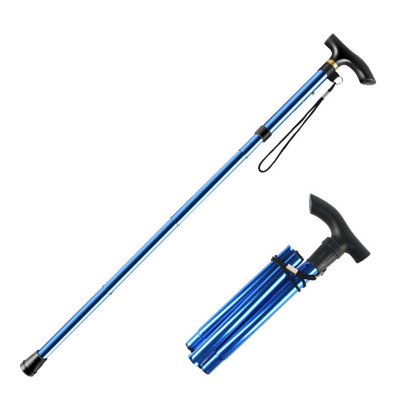 Raised &amp; lowerable as well as collapsible cane | Durable metal cane